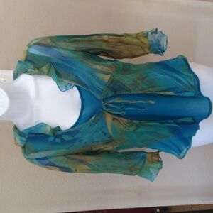 Two in one sheer and silky blouse